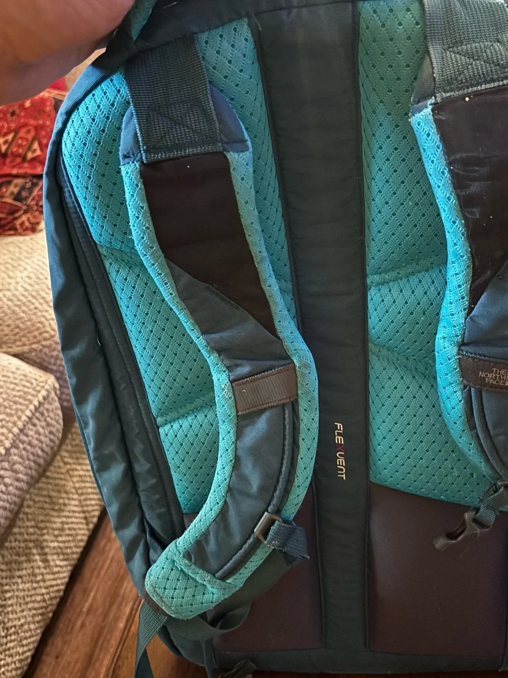 The North Face Microbyte FlexVent Laptop Backpack Teal Blue Padded School Travel